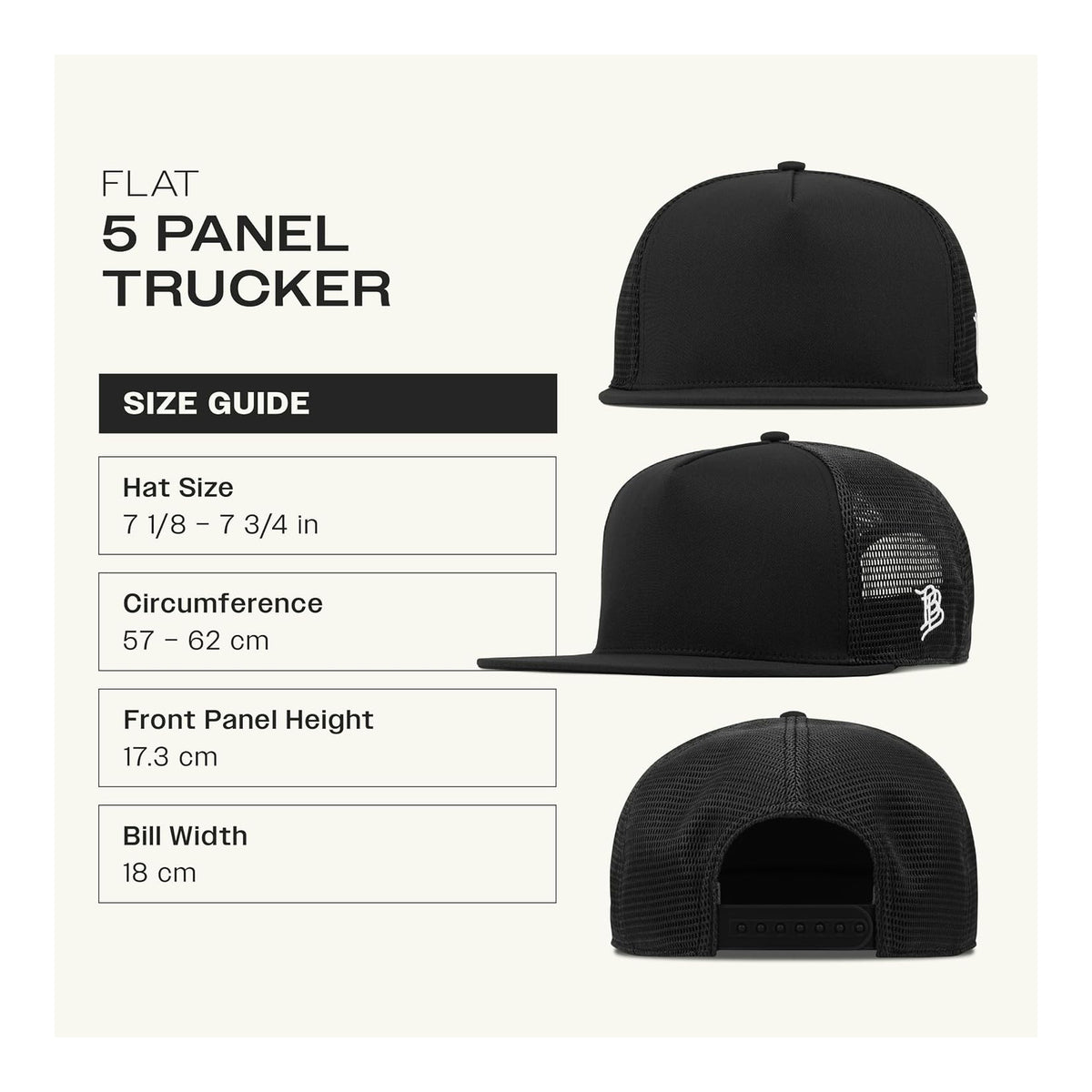 Branded Bills Gorro de camionero de 5 paneles Bare Flat para hombre - foto 5