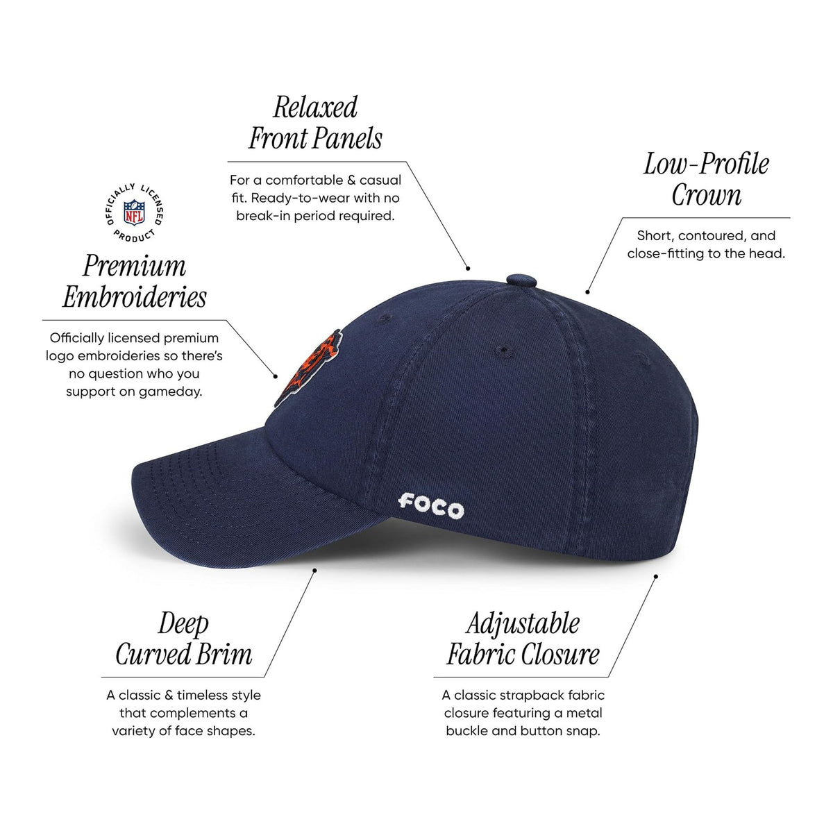 FOCO NFL - Gorra casual con logotipo del equipo de la NFL para hombre - foto 3