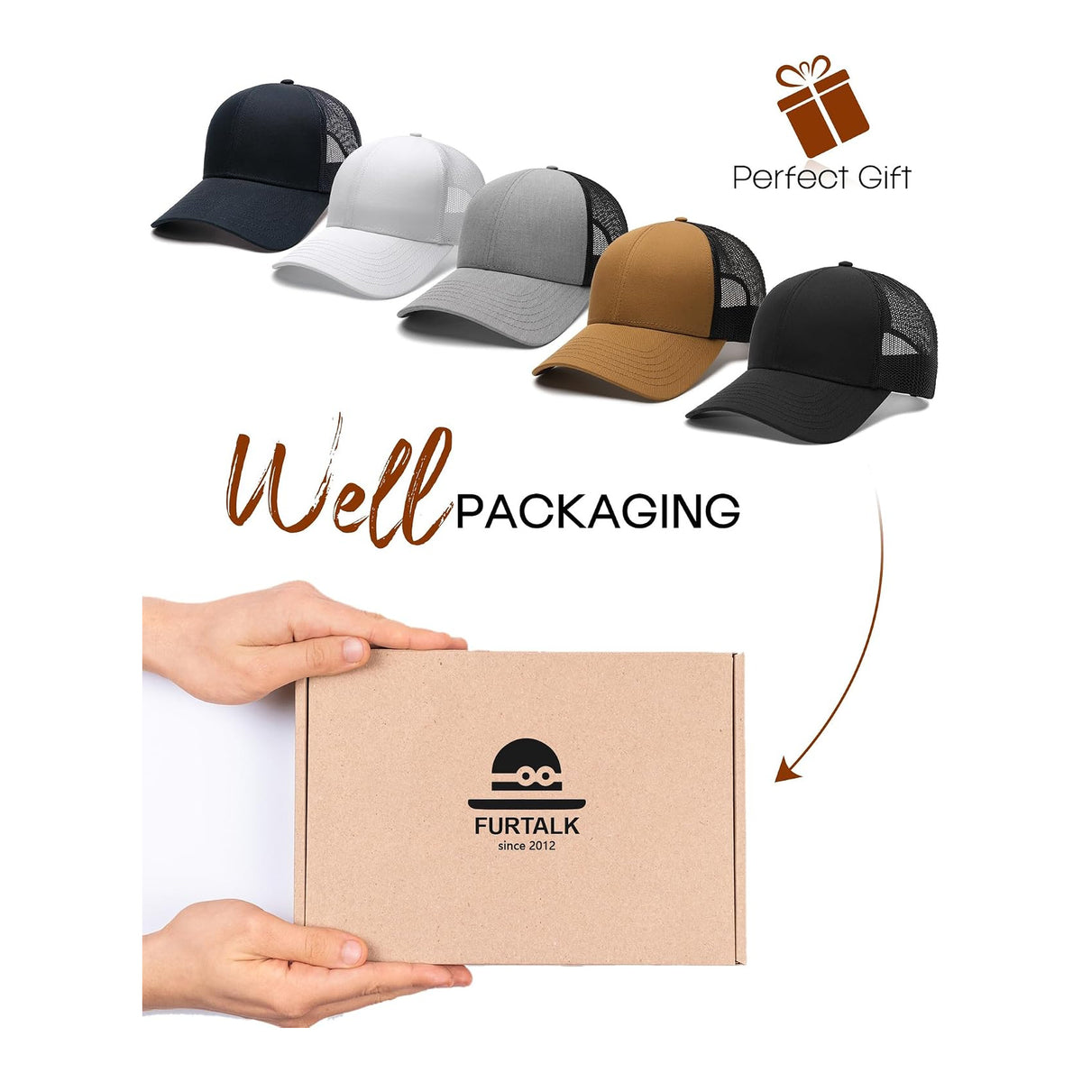 FURTALK Gorra de béisbol de malla estructurada para hombre, ajustable - foto 5