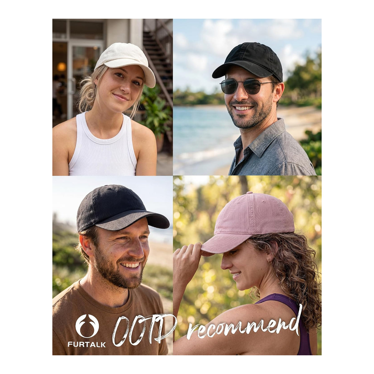 FURTALK Gorra de béisbol unisex de algodón lavado sin estructura, ajustable - foto 5