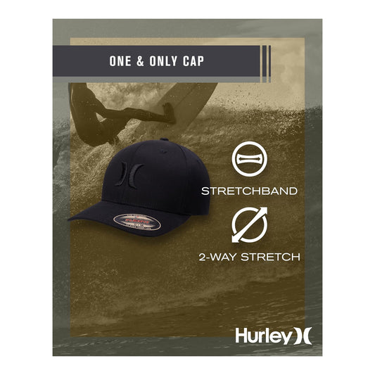 Hurley Gorra de béisbol ajustada con textura para hombre, absorbe la - foto 2