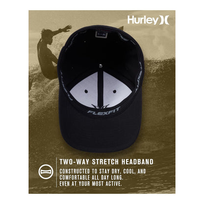 Hurley Gorra de béisbol ajustada con textura para hombre, absorbe la - foto 3