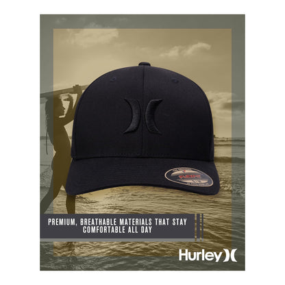 Hurley Gorra de béisbol ajustada con textura para hombre, absorbe la - foto 4