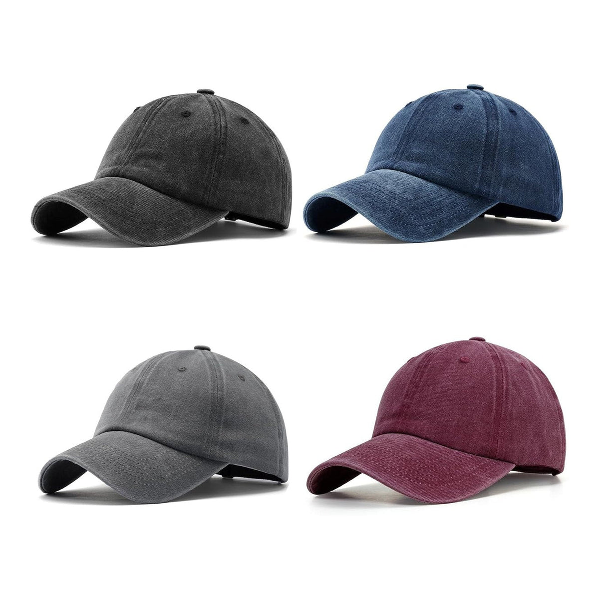 Paquete de 4 gorras de béisbol vintage lavadas desgastadas para hombres y - foto 3