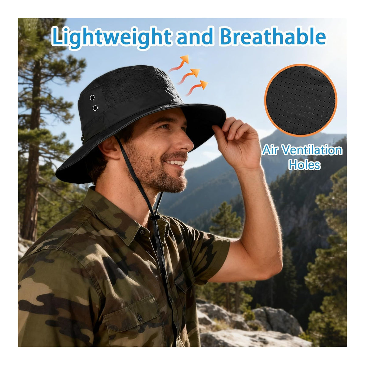Sombrero de pescador de sol para hombres y mujeres, para pesca, playa - foto 3