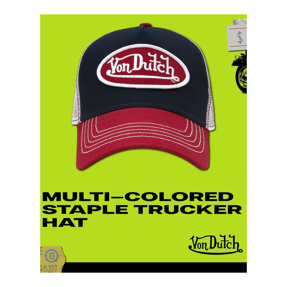 Von Dutch Gorra Trucker Unisex, Colorblock, Visera Curvada, Snapback - foto 2