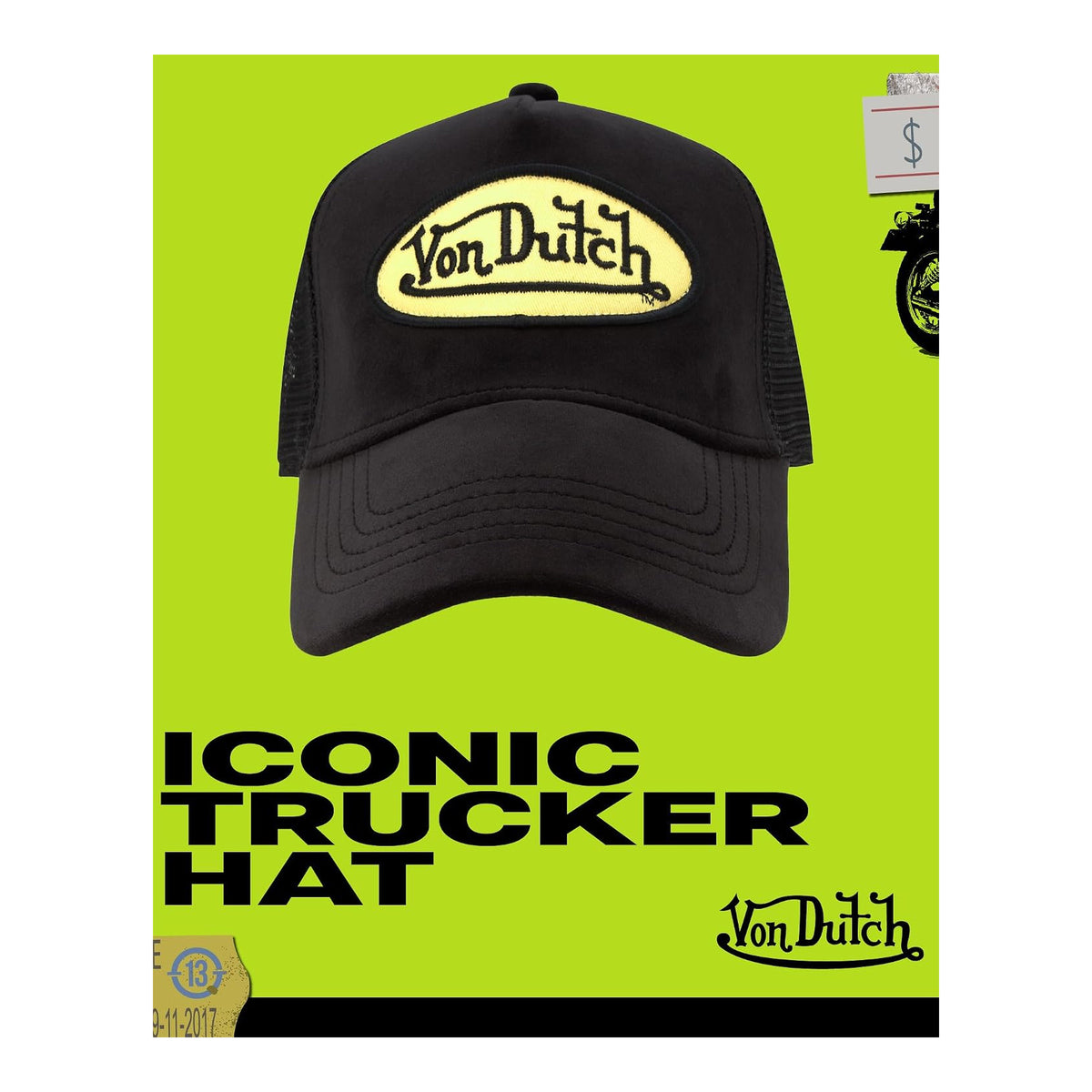 Von Dutch Gorra unisex de terciopelo para camionero, pico curvado - foto 2