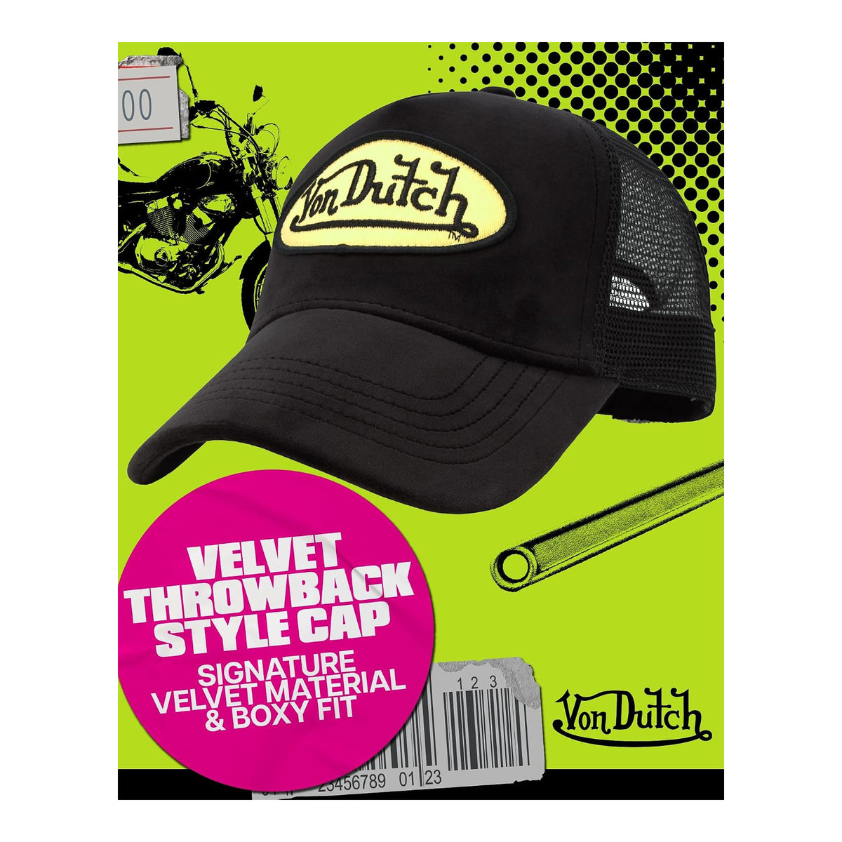 Von Dutch Gorra unisex de terciopelo para camionero, pico curvado - foto 3